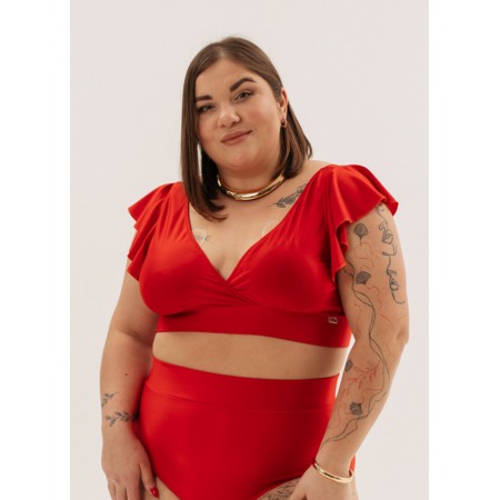 9015-1 Купальний топ із рукавами-крилами Червоний ODS